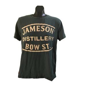 Jameson Distillery Bow St T-Shirt Mens Medium Green Irish Whiskey Graphic Tee
